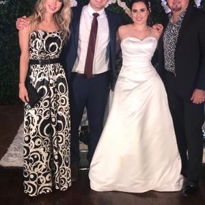 Formal dress white with black